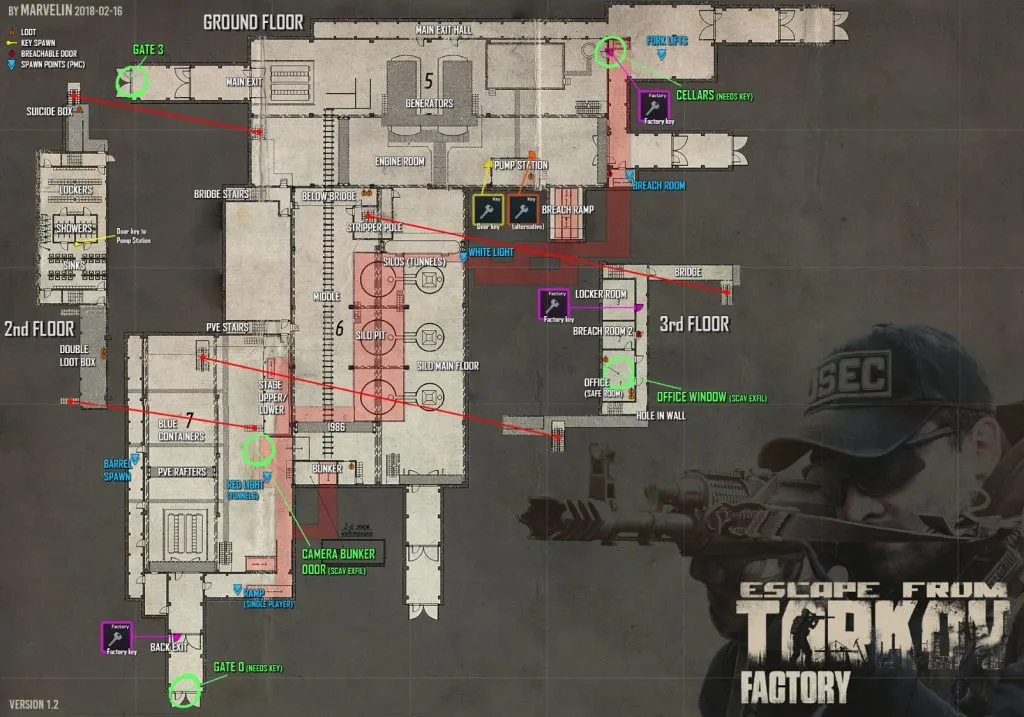 Escape From Tarkov Factory Map Guide 2 2020 1024x717 
