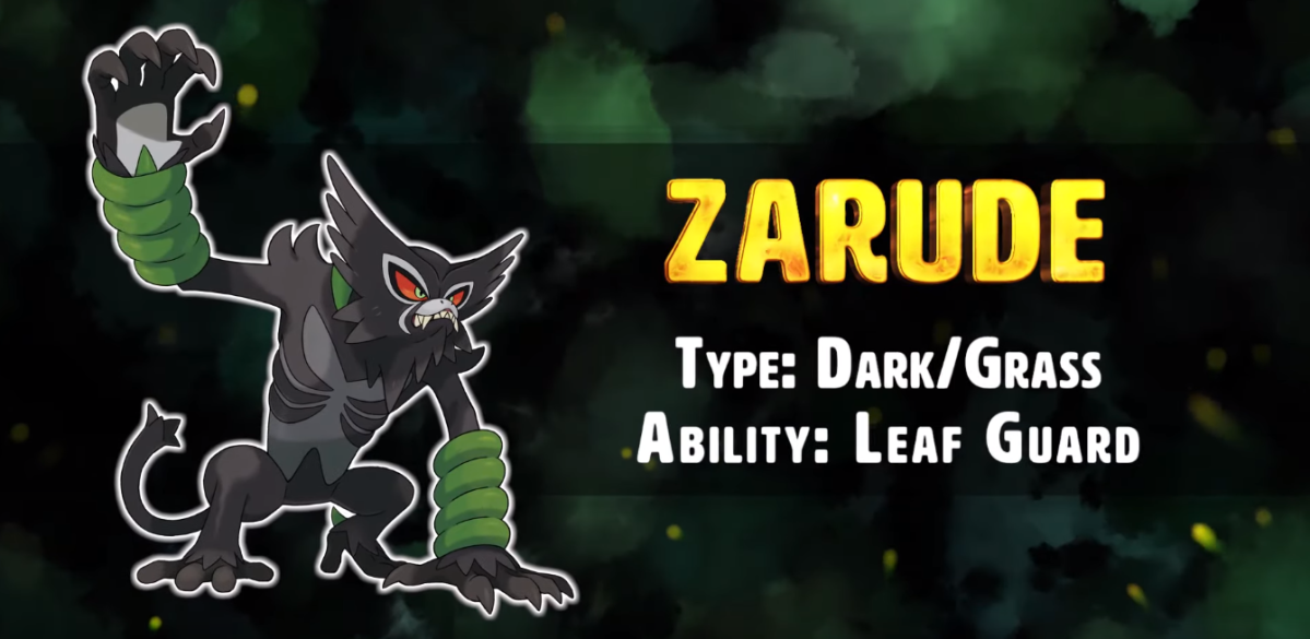 The Official Pokemon YouTube channel introduced the world to Zarude, the Rogue Monkey Pokemon, in Pokemon Sword and Shield today