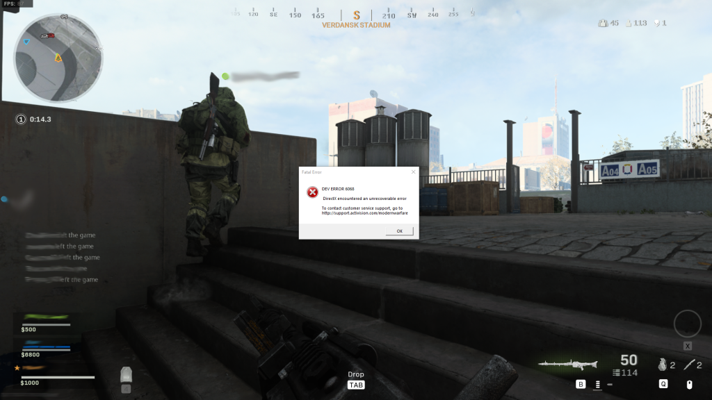 Dev error 6347 call of duty warzone что это