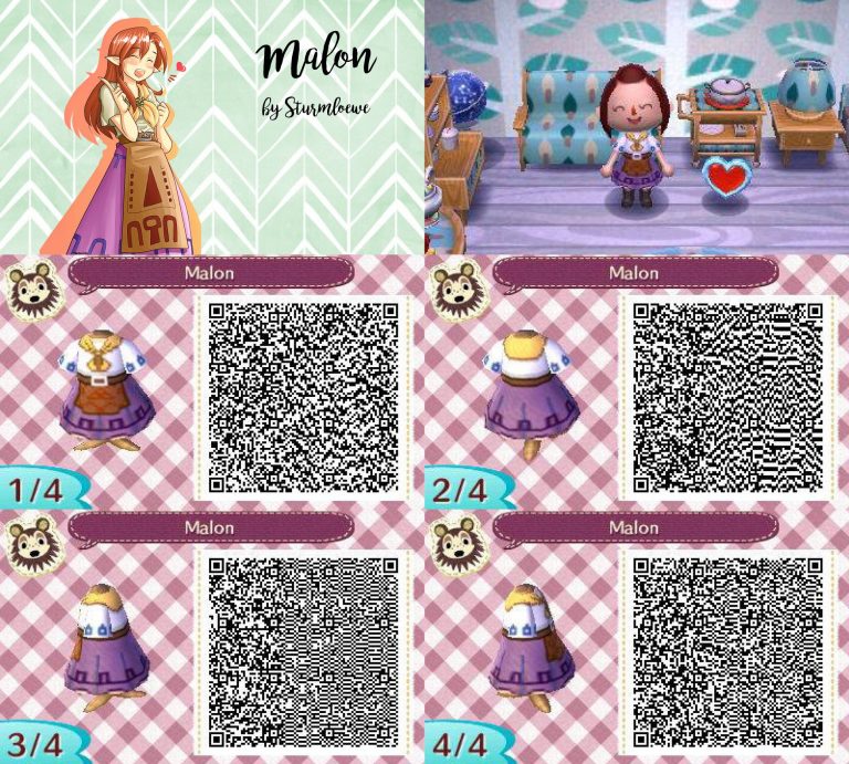 Animal Crossing: New Horizons Zelda Outfits QR Codes