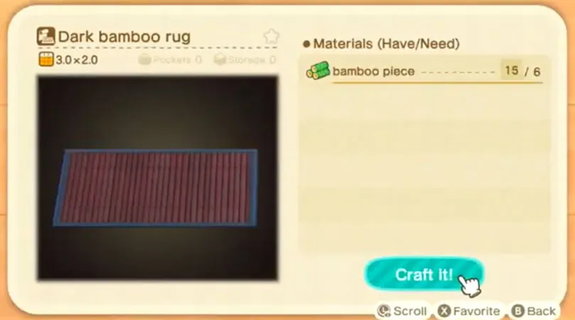 Dark Bamboo Rug Recipe