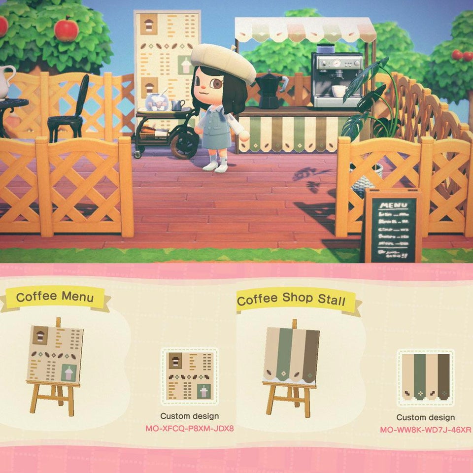 animal crossing qr codes - coffee shop stall
