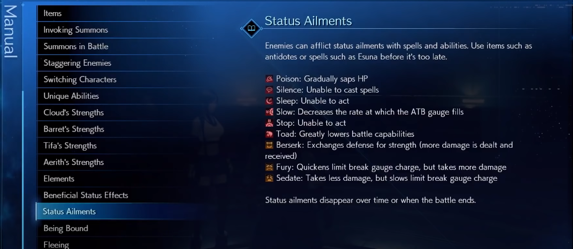 Ff7 Remake Status Symbols