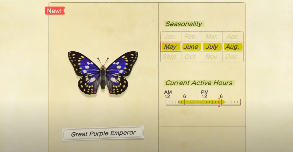 How to catch Great Purple Emperor Butterfly in Animal Crossing New Horizons