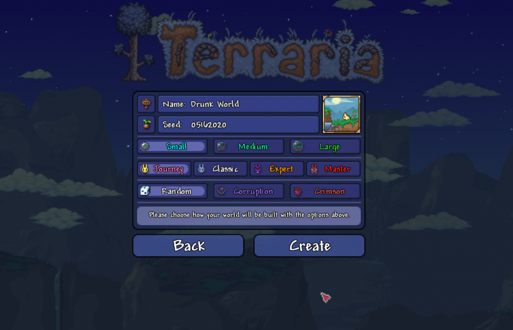 Terraria Journey's End Seeds