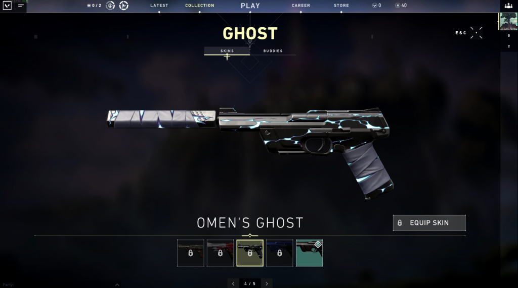 Valorant Agent Contracts - Omen's Ghost Skin