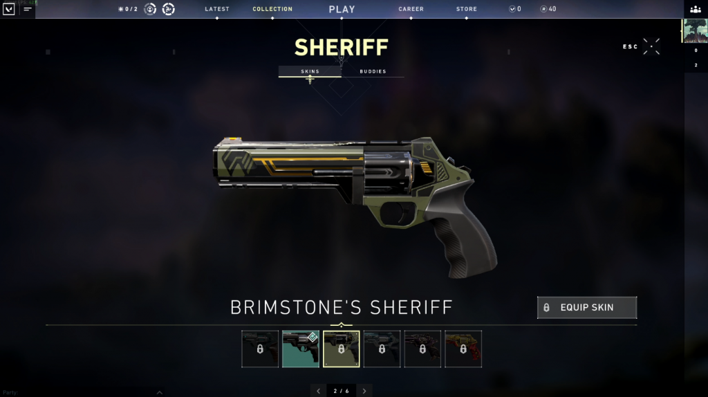Valorant Agent Contract - Brimstone's Sheriff Skin