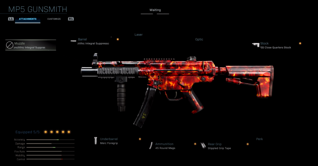best smg warzone - mp5 loadout