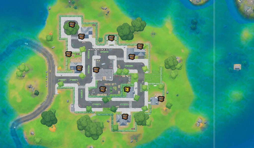 Fortnite Season 3 Week 2 Challenges Guide - Search seven different chests or ammo boxes at Holly Hedges