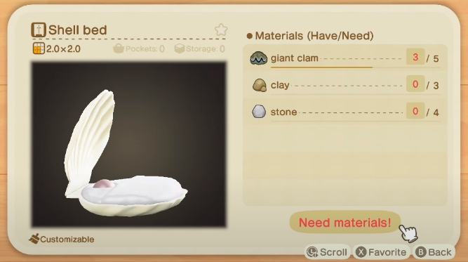 Shell Bed ACNH - Shell Items in Animal Crossing New Horizons