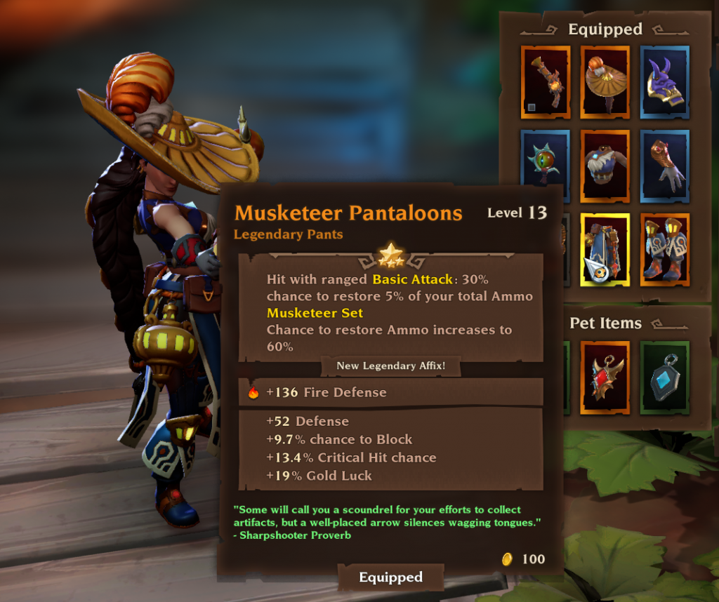 Musketeer Pantaloons | Torchlight 3 Legendary Items List