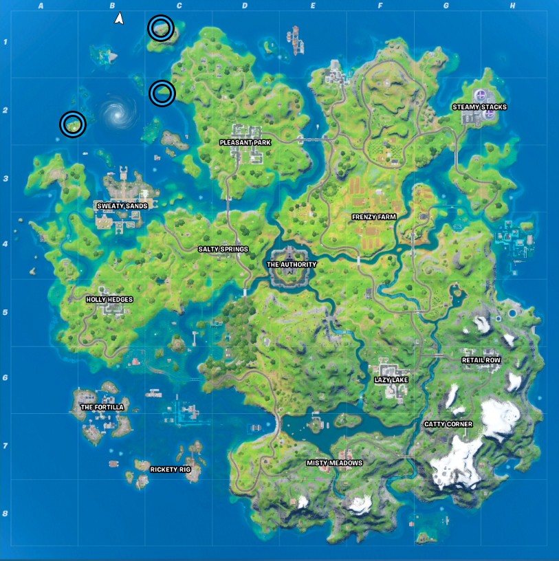 Sculpted Coral Kingdom Border Monuments Locations in Fortnite Map
