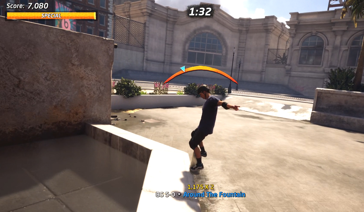 How to 5-0 Around the Fountain on Streets in Tony Hawk's Pro Skater 1 + 2