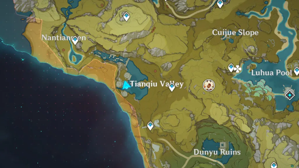 How to complete Trails in Tianqiu in Genshin Impact Starting Location