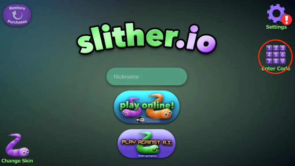 How to redeem codes in Slither.io