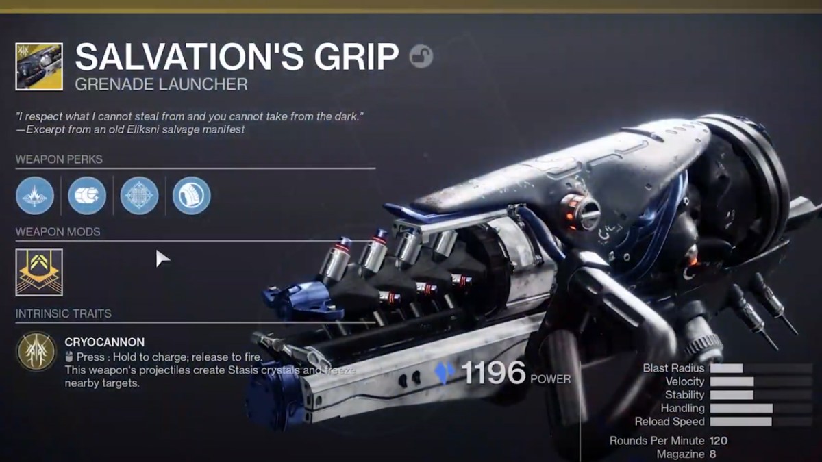 How to get Salvation's Grip in Destiny 2 Beyond Light