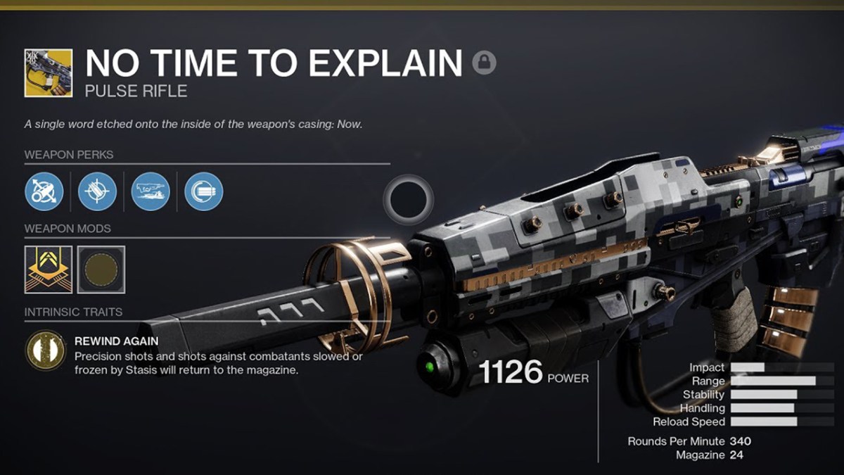 How to get the No Time to Explain Pulse Rifle in Destiny 2 Beyond Light