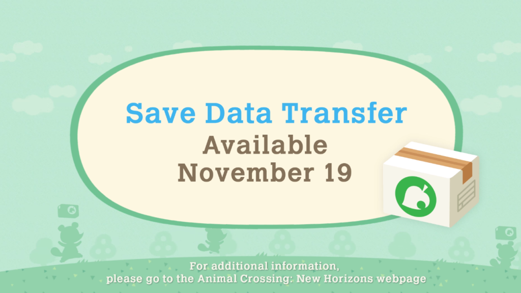 Animal Crossing New Horizons Winter Update - Save Data Transfer