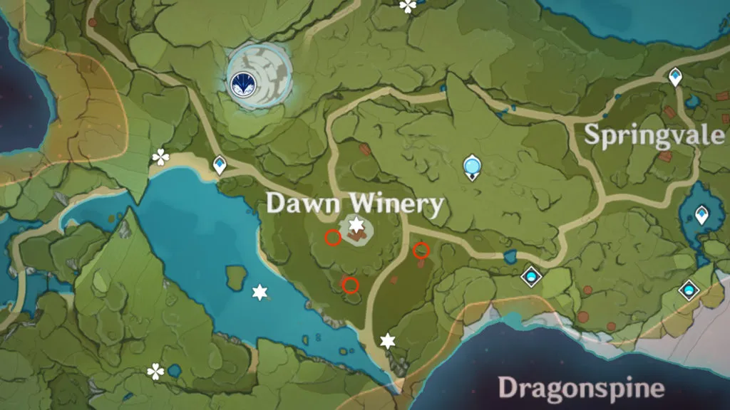 Where to find Radishes in Genshin Impact - Dawn Winery