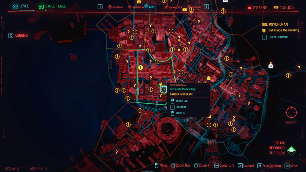 Cyberpunk 2077 Pyschofan Map Zoom Out