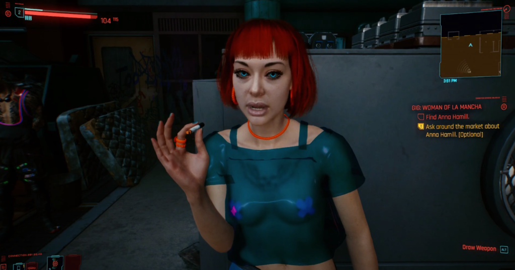 How to find Anna Hamill in Woman of La Mancha in Cyberpunk 2077 Eve