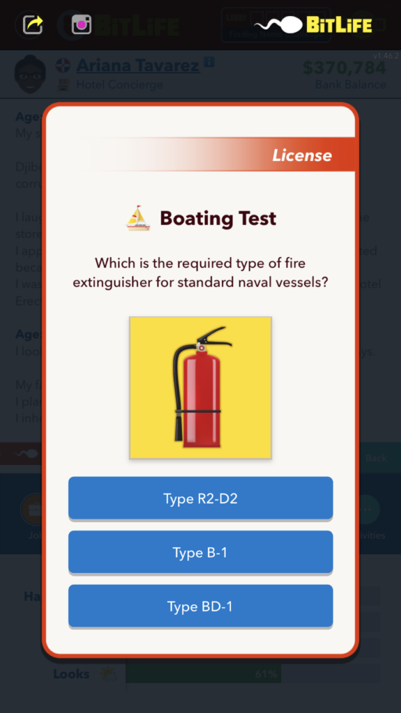 How to Get a Boating License in BitLife - Exam Question 4