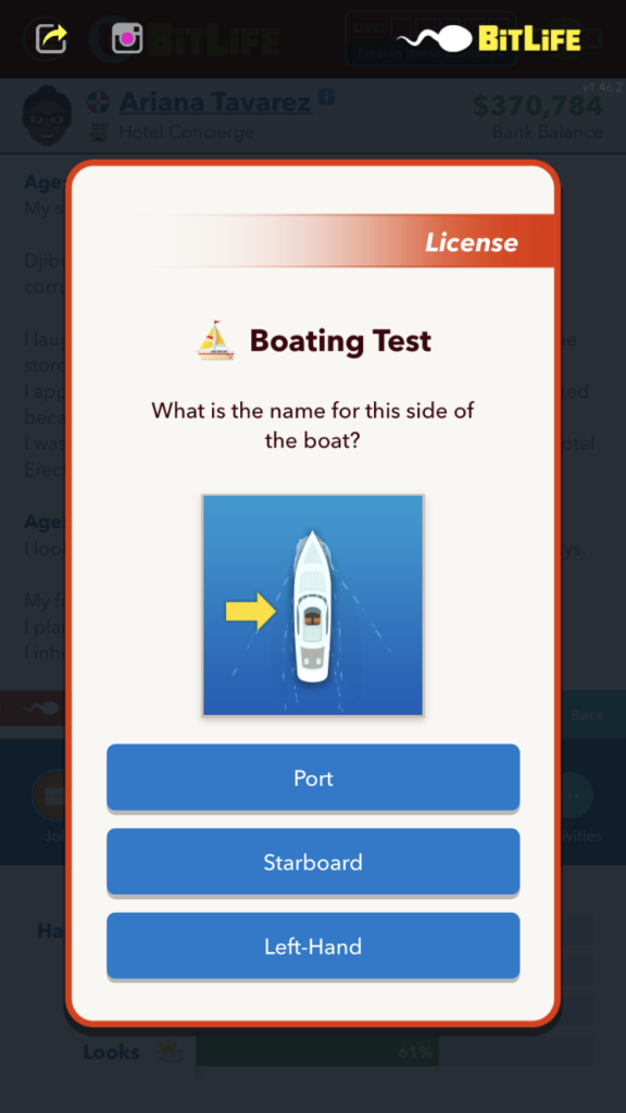 How to Get a Boating License in BitLife - Question 2