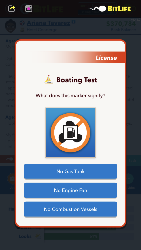 How to Get a Boating License in BitLife - Question 3