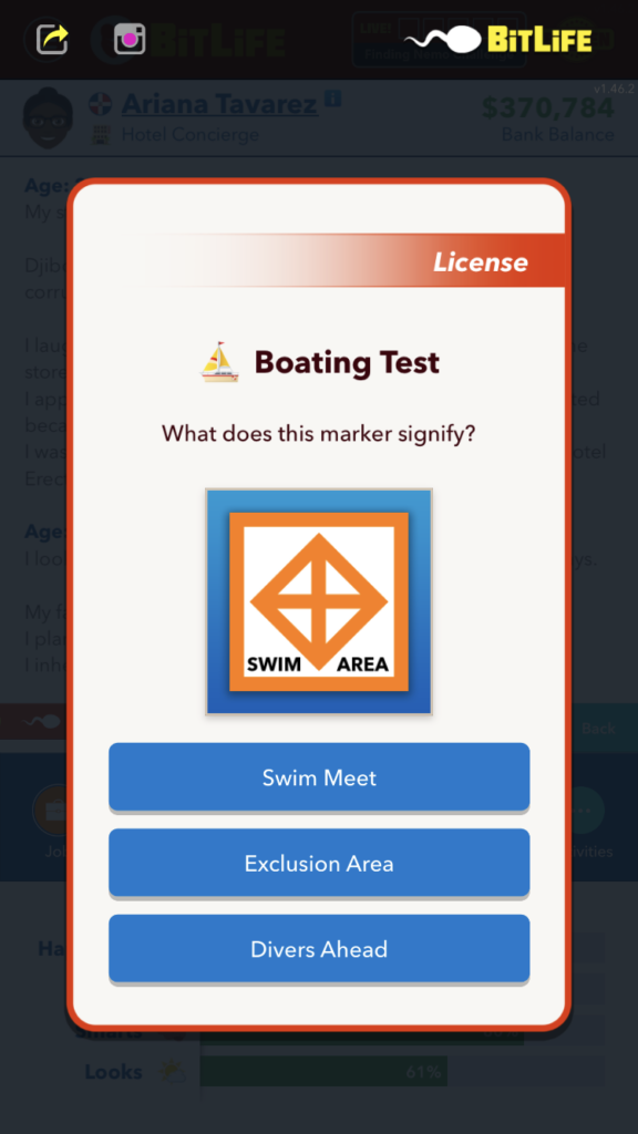 How to Get a Boating License in BitLife - Exam Question 6