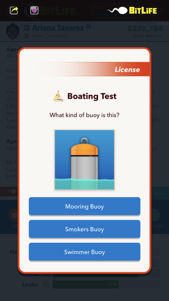 How to Get a Boating License in BitLife - Exam Question 8