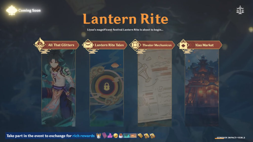 Genshin Impact 1.3 Lantern Rite, Xiao Banner, and More Details - Lantern Rite