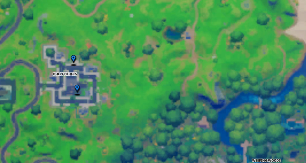 Where to Collect Gnomes from Fort Crumpet and Holly Hedges in Fortnite - Holly Hedges Map