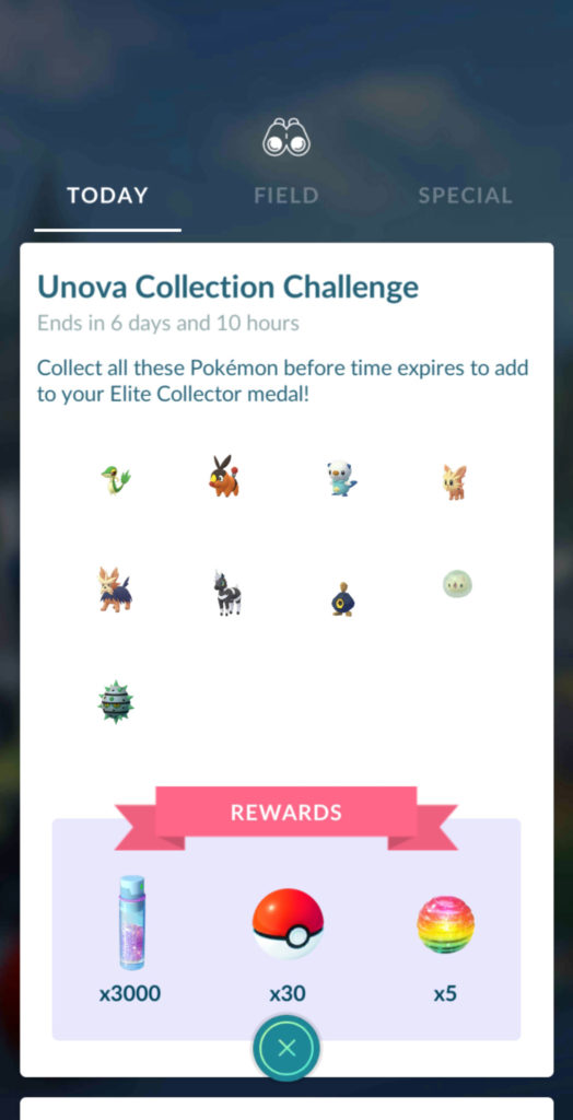 Pokemon GO Unova Collection Challenge and Rewards