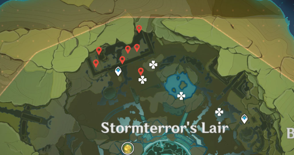 Genshin Impact Lost Riches Treasure Area 8 Locations in Stormterror's Lair