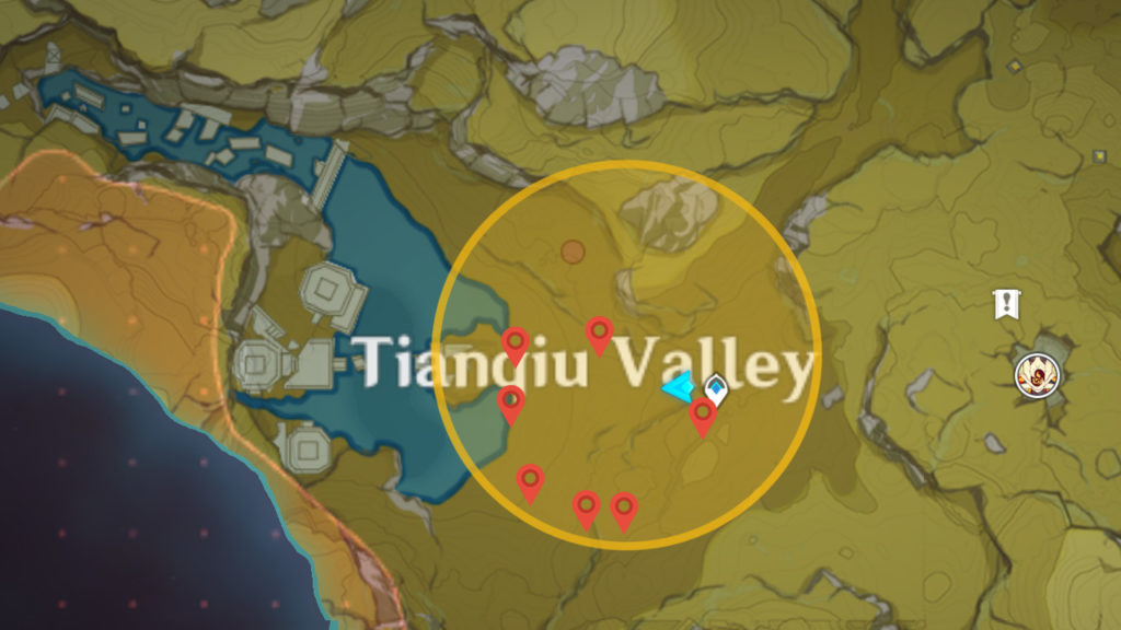 Genshin Impact Lost Riches Treasure Area 12 Locations in Tianqiu Valley Map