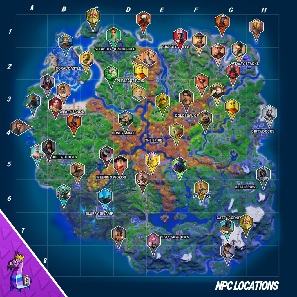 Character Locations in Fortnite Chapter 2 Season 6