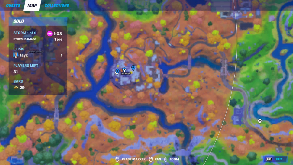 Where to Find Golden Artifacts Near the Spire in Fortnite - Map