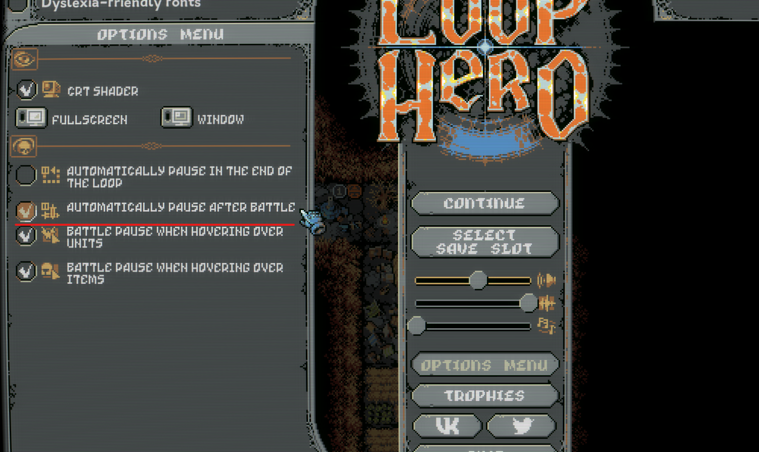 Loop Hero Pause After Battle