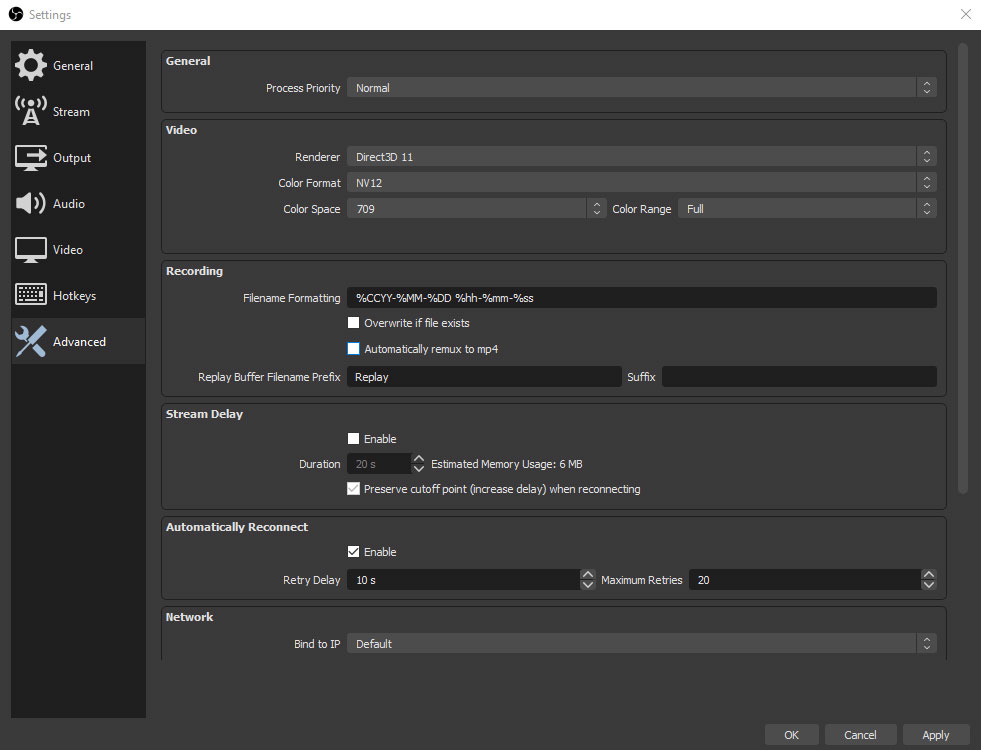 Best Recording Video Output Settings for OBS - Advanced