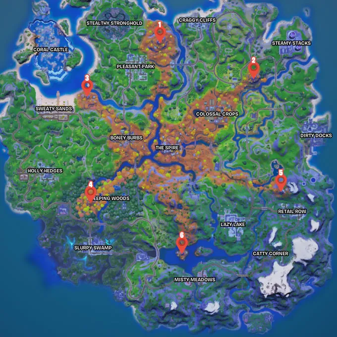 Spire and Guardian Locations in Fortnite Chapter 2 Season 6