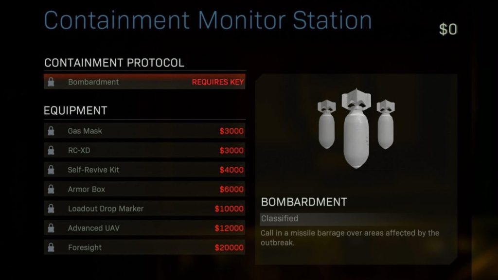 How to get the Bombardment Streak in Warzone - Containment Monitor Station Buy Menu Call of Duty Warzone