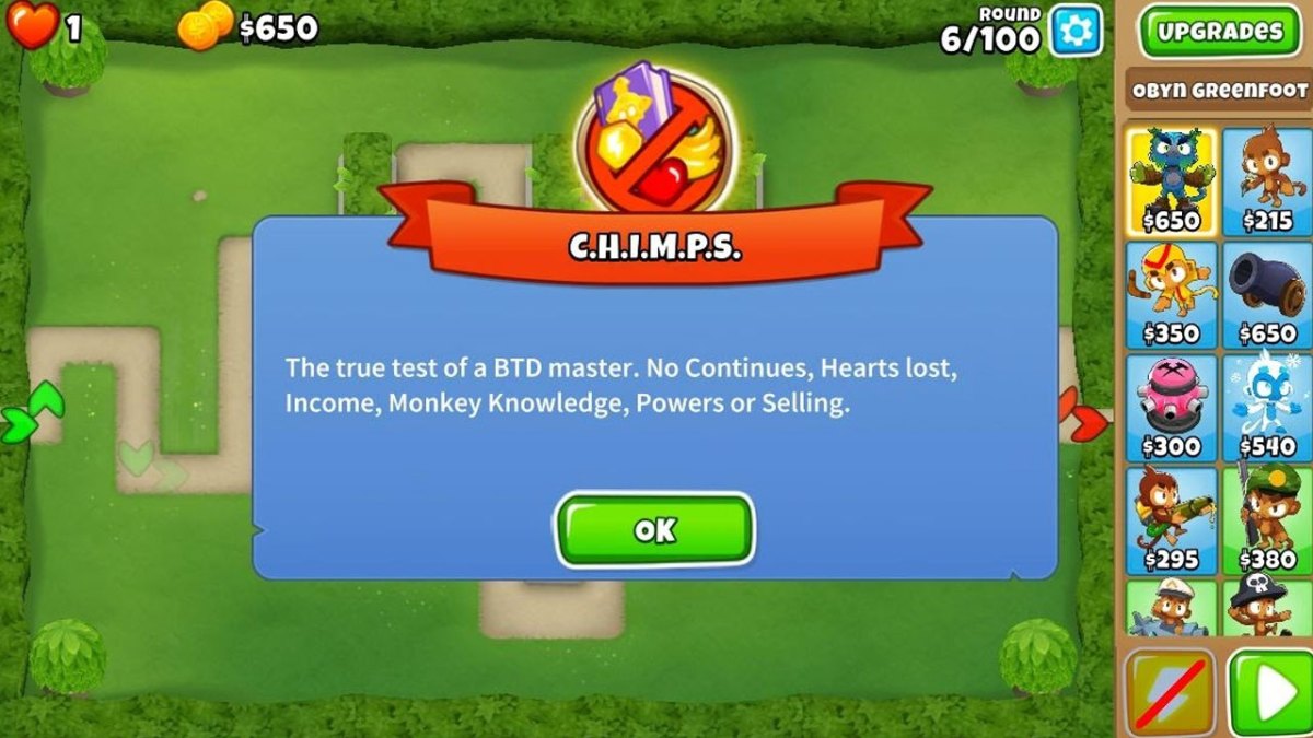 What is CHIMPS Mode in Bloons TD 6?