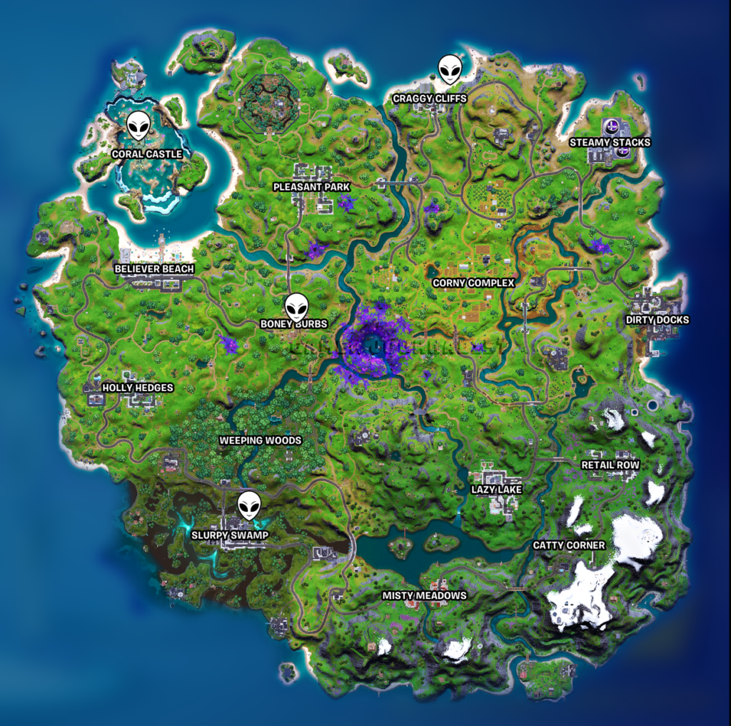 Alien Artifact Locations for Week 3 in Chapter 2 Season 7