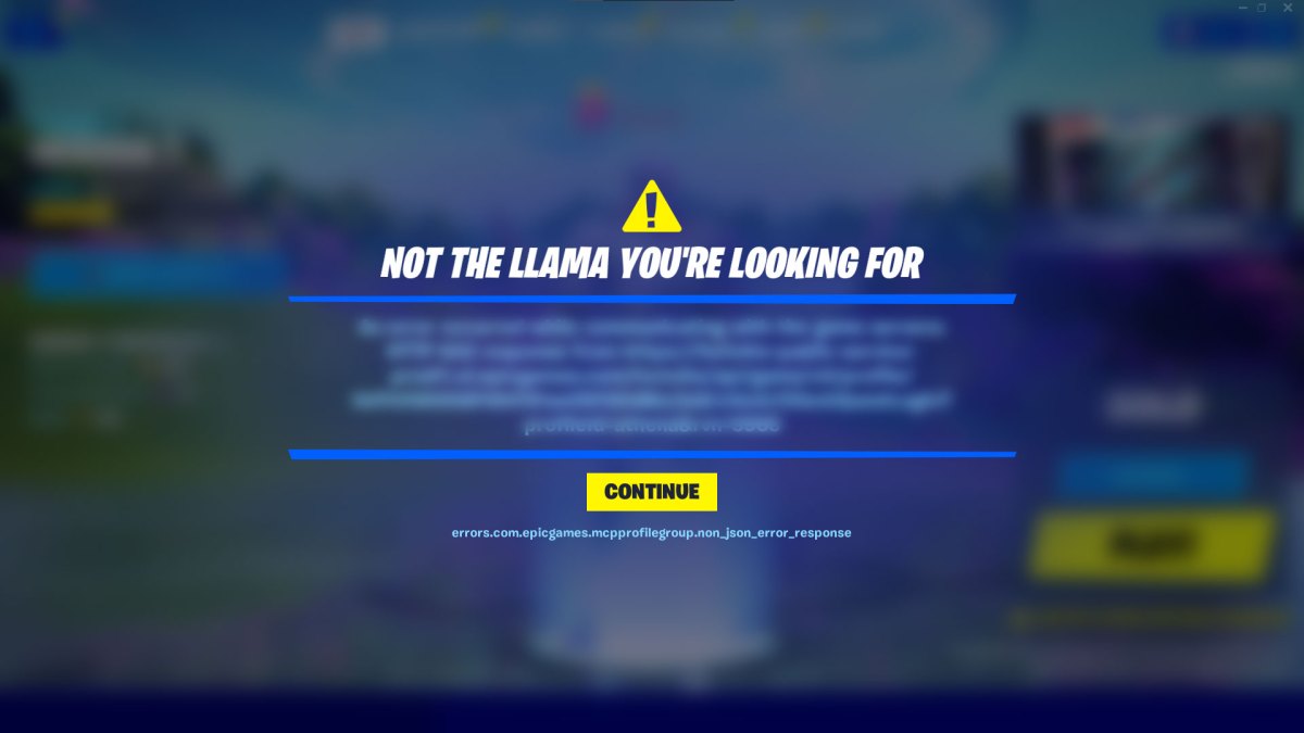 Fortnite 'not the llama you're looking for' error