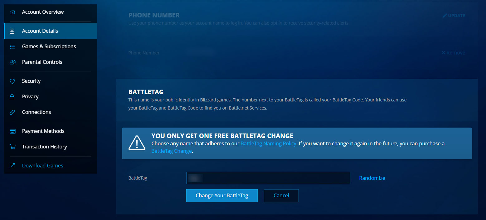 How to change your Overwatch username - Tap on Update to the right of BattleTag