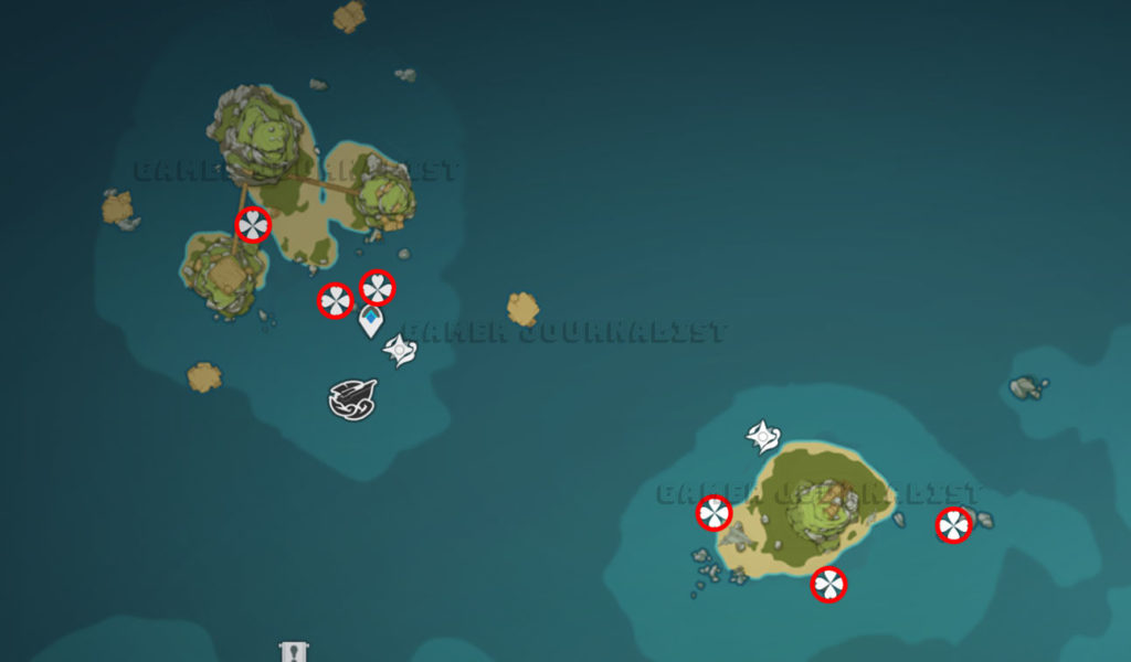 Genshin Impact Sea Ganoderma locations: Unnamed Isle