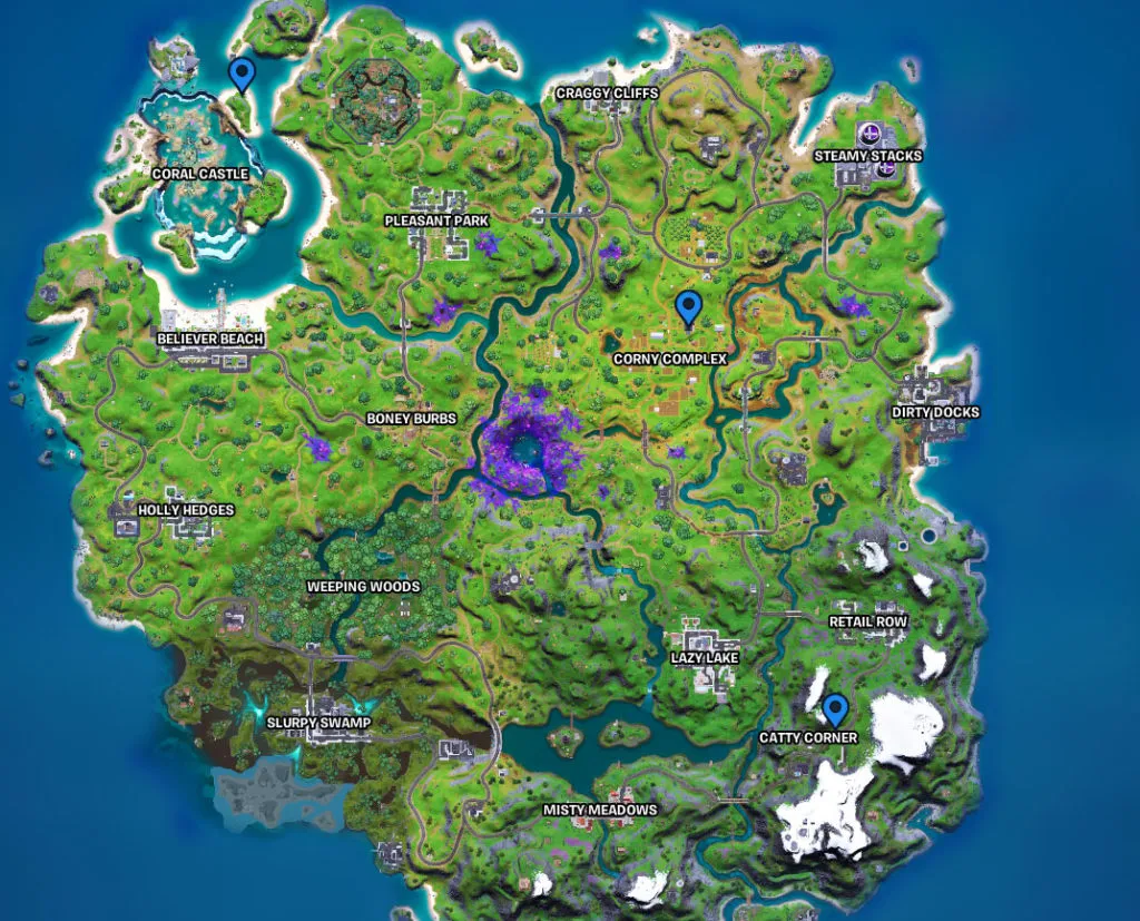 Where to find Porta Potties in Fortnite Chapter 2 Season 7 Map