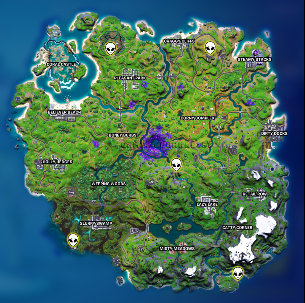 Where to find the Alien Artifacts in Week 7 of Fortnite Chapter 2 Season 7
