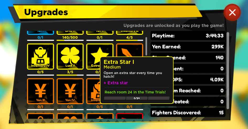 Anime Fighters Simulator Upgrades - Extra Star I