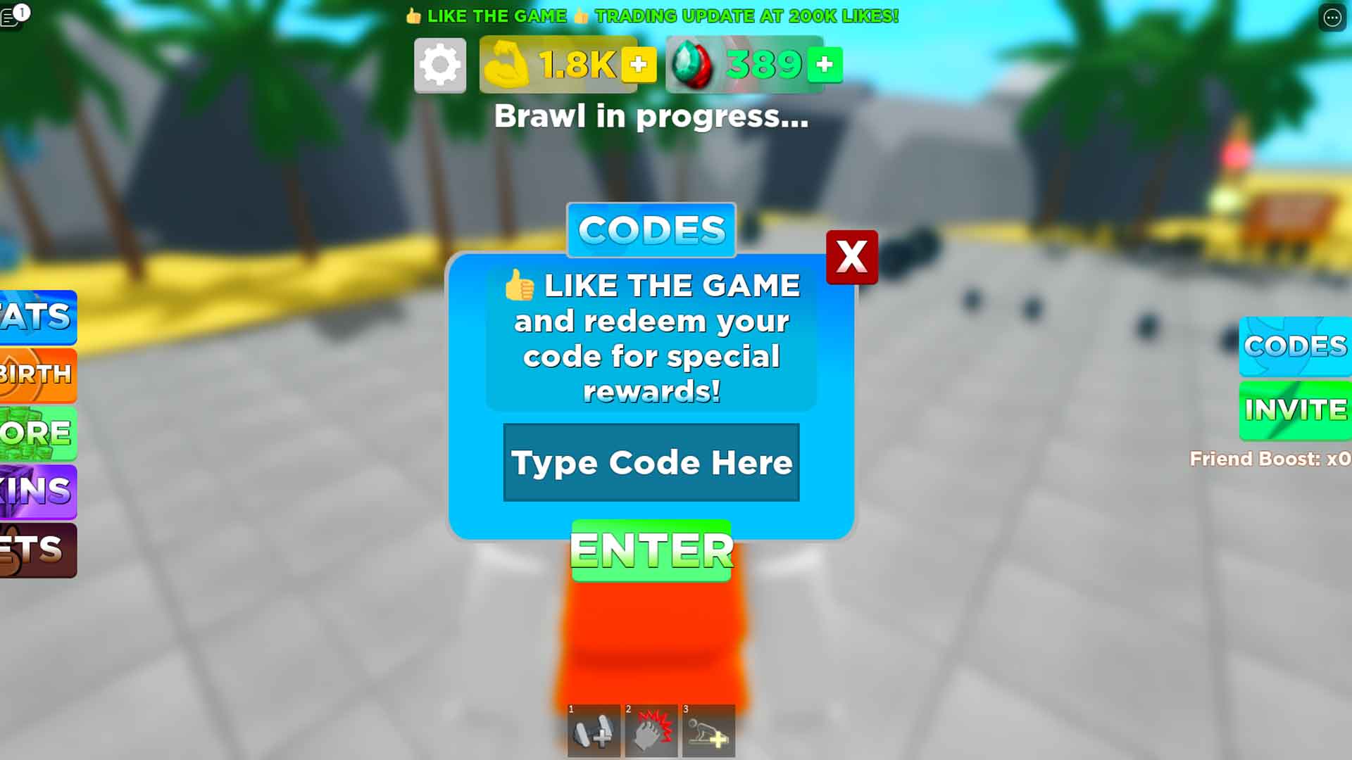 How to redeem codes for Muscle Simulator in Roblox
